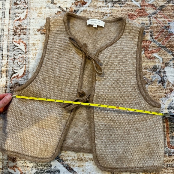 Sezane Pepy Tie Cardigan Vest XS Mottled Beige - Picture 5 of 10